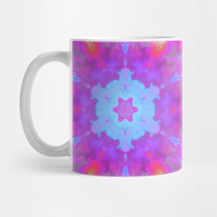 Psychedelic Hippie Flower Pink Yellow and Blue Mug